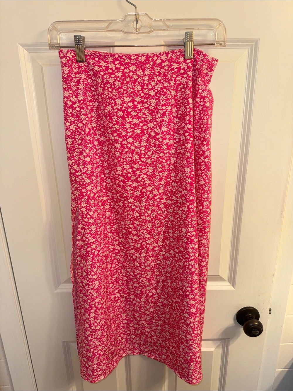 Women's Pink Floral Midi Skirt